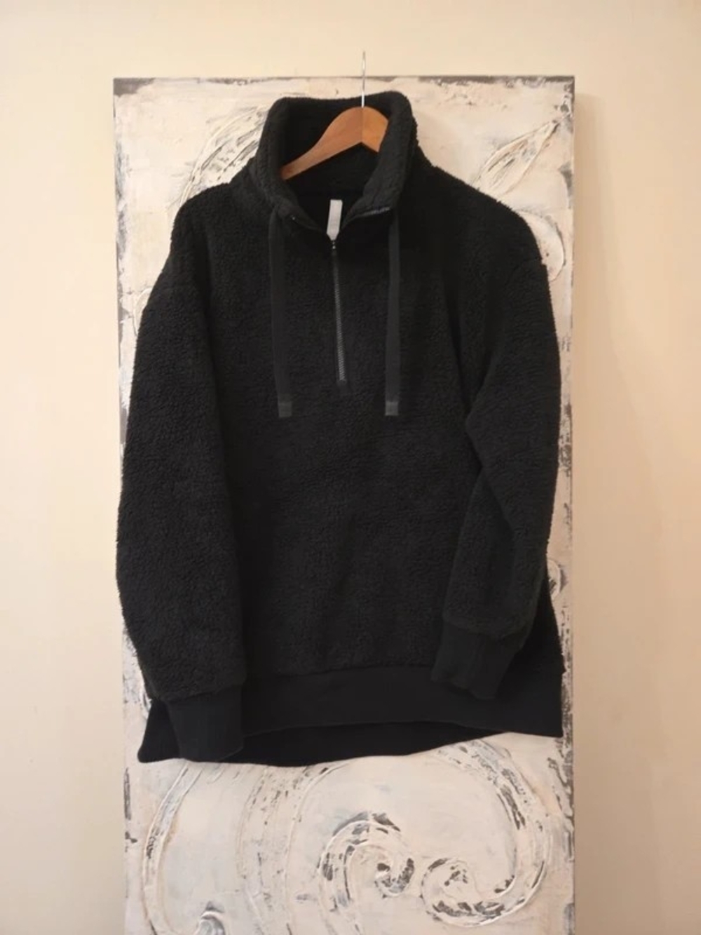 Athleta Black Sherpa Half-Zip Pullover